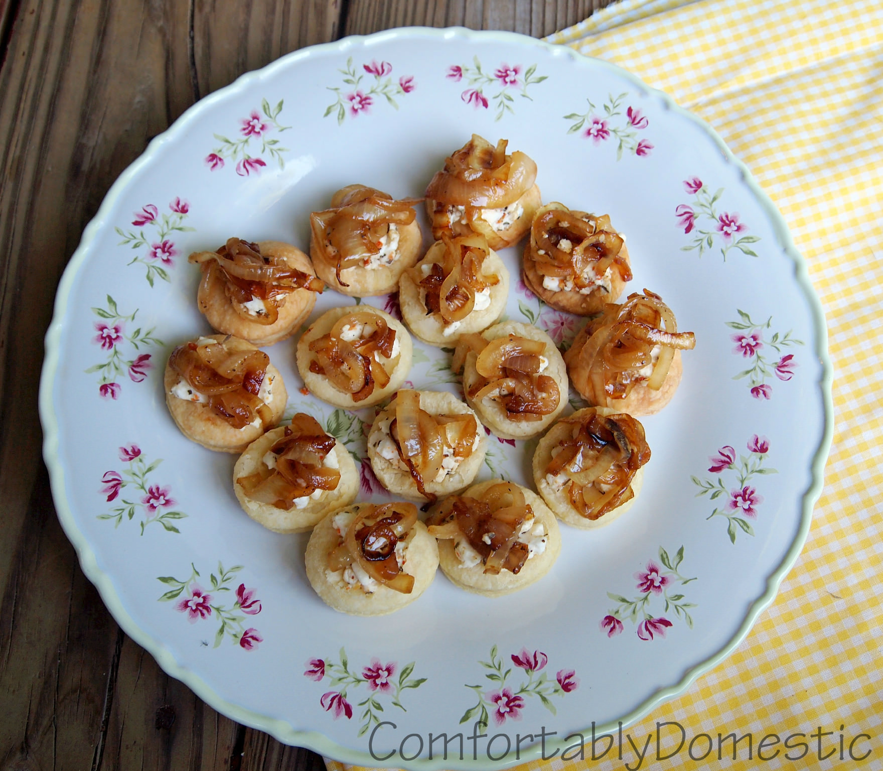 Caramelized Onion Goat Cheese Puffs are an easy-to-make, savory appetizer, ideal for holidays and special occasions, like an engagement party or bridal shower!